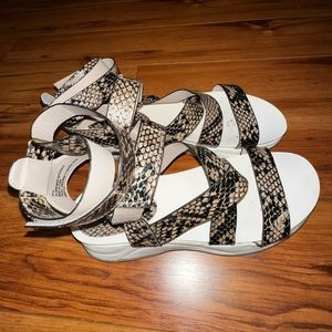 ASOS Platform Chunky Sandals w Snakeskin Detail (Faux)